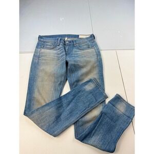 Rag & Bone The Dre Low Rise Ankle Skinny‎ Jeans Size 24 Green Cast Wash Denim